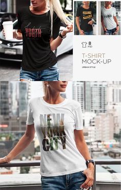 T-shirt Mock-up Urban Background Urban Background, Clothing Mockup, Fashion Marketing