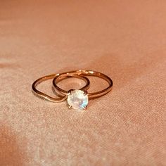 Moonstone Engagement Ring Diamond Bridal Set Moonstone | Etsy Elegant Iridescent Adjustable Crystal Ring, Elegant Iridescent Crystal Ring Adjustable, Elegant Adjustable Moonstone Stackable Rings, Elegant Iridescent Moonstone Ring, Moonstone Solitaire Promise Ring, Round Moonstone Solitaire Jewelry, Elegant Iridescent Crystal Ring For Wedding, Iridescent Round Jewelry For Wedding, Elegant Iridescent Crystal Wedding Ring