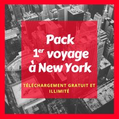 a red square with the words pack 1 voyage d'new york