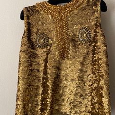 This Is New With Tags, Gucci Women Tank Top Lurex With Paillettes ,Size M, ,Gold Multicolor .Make In Italy.100% Authentic.Original Price $4,500. Elegant Gucci Blouse For Evening, Elegant Gucci Blouse For Party, Elegant Gucci Party Blouse, Luxury Embellished Formal Top, Luxury Embellished Tops For Formal Occasions, Gold Fitted Luxury Top, Luxury Fitted Gold Top, Gucci Long Sleeve Evening Tops, Gucci Evening Long Sleeve Tops