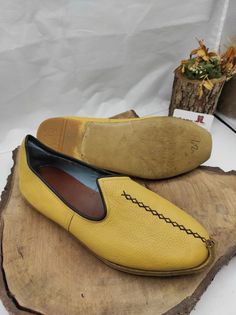 Handstitched genuine leather custom made unisex adult sandals loafers. Every size available. #leathersandals #loafers #sandals #flats #medievalsandals #vikingshoes #barefoot #oxfordshoes #artisan #leatherflats #handmade #hippieshoes #handmade #outdoorfit #slipon Yellow Slip-on Moccasins With Rubber Sole, Artisan Leather Shoes With Stitched Sole And Round Toe, Artisan Leather Shoes With Round Toe And Leather Sole, Yellow Leather Moccasins With Rubber Sole, Yellow Leather Slip-on Shoes With Leather Sole, Yellow Stitched Sole Slip-on Leather Shoes, Yellow Slip-on Leather Shoes With Stitched Sole, Yellow Leather Shoes With Rubber Sole, Traditional Leather Shoes With Leather Lining And Round Toe