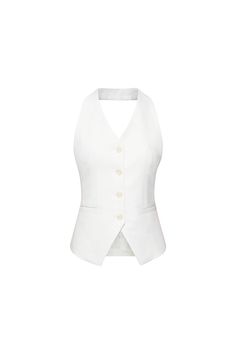 This vest effortlessly combines gentle and chic aesthetics with the latest wool and cotton fabrics. Its sleeveless design provides a comfortable fit and a sophisticated look. Perfect for any occasion. Cheap Blue Vest Crop Top, White Vest Women, Chic Fitted Sleeveless Sweater Vest, Chic Fitted Sweater Vest, Elegant Sleeveless Sweater Vest For Summer, Sleeveless Cotton Workwear Vest, Classic Tank Top For Layering, Chic Fitted Sweater Vest For Summer, Tailored Sleeveless Summer Vest