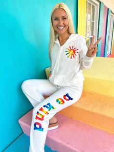 We've just launched the comfiest and kindest sweatpants! Shop the matching Be Kind Coconut Zip-Up Hoodie here! https://shopsunshinesisters.com/products/be-kind-coconut-zip-up-hoodie Fits true to size. 95% Polyester. 5% Spandex. All sales are final. Sweatpants Fits, Heavy Jacket, Cute Hoodie, Hoodie And Sweatpants, Hoodie Fits, Travel In Style, Beautiful Curves, Be Kind, Travel Style