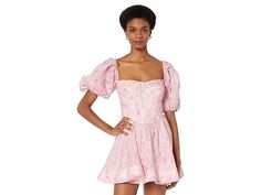 Bardot Kiah Corset Mini Dress - Women's Dress : Pink Floral : Add a dash of old-time romance to your date night look wearing the Bardot Kiah Corset Mini Dress. Mini length dress showcasing sweetheart neckline and puff sleeves. Corset-style bodice. Wide, scooped back adds to its charm. Allover sweet blossom print. Zippered closure on the back. Main: 100% ramie; lining: 100% cotton. Hand wash. Imported. Blossom Print, Corset Mini Dress, Dress Mini, Corset Style, Night Looks, Dress Pink, Corset Top, Denim Fabric, Sweetheart Neckline