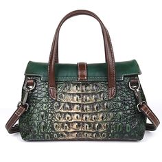 Free U.S. shipping. Style:  , color:Green, suite for season：Spring, Summer, Autumn ，Dancing Club, Date, Going out, Travel, Work, Material Genuine Leather, Green Genuine Leather Crocodile Embossed Vintage Flap Crossbody Handbags Vintage Satchel, Dancing Club, Crossbody Handbags, Croc Print, Travel Work, Handbag Patterns, Crocodile Leather, Casual Tote, Satchel Handbags