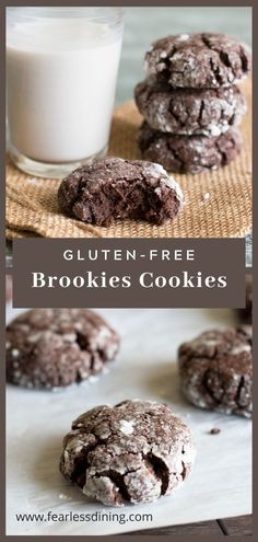 gluten - free cookies and milk on a table