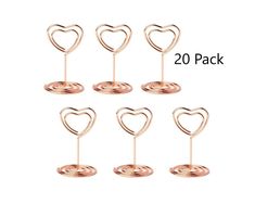 set of 10 gold heart shaped place holders