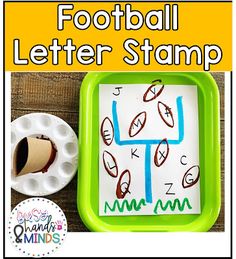 a football letter stamp craft for kids to make