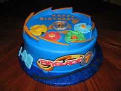 a birthday cake with an ocean theme on it