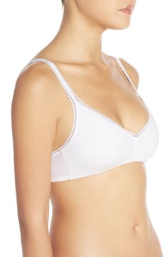 Supersoft pima cotton makes this an easy, comfortable everyday style designed with double lining for superb coverage and interior slits for optional enhancer cups. Style Name:On Gossamer Stretch Cotton Bralette. Style Number: 5089936. Everyday Bra With Padded Cups, Stretch Bra With Moderate Coverage, Fitted Everyday Nursing Bra With Padded Cups, Everyday Fitted Nursing Bra With Padded Cups, Comfortable Fitted Bra, Fitted Nursing Bra With Padded Cups For Everyday, Classic Nursing Bra, Soft Touch Fitted Nursing Bra, Everyday Fitted Cotton Bra