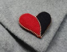 Felted red and black heart pin Valentines Day Heart brooch | Etsy Heart-shaped Valentine's Day Brooch Pin, Red Brooch For Anniversary On Valentine's Day, Red Brooches For Anniversary And Valentine's Day, Heart-shaped Valentine's Day Pins, Red Brooch Pins For Valentine's Day, Heart-shaped Pins For Valentine's Day Gift, Heart-shaped Brooches For Valentine's Day Gift, Heart-shaped Brooch For Valentine's Day Gift, Red Pins For Valentine's Day Gift