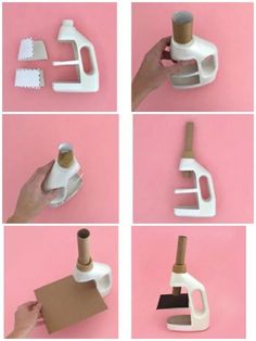 the instructions for how to make a diy bottle with paper and glue on it