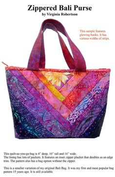 an image of a handbag made out of fabric with the instructions to make it