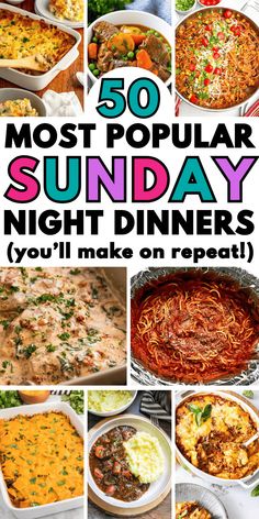 the top 50 most popular sunday night dinners you'll make on repeat in minutes