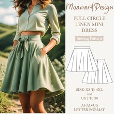 the full circle skirt sewing pattern is shown