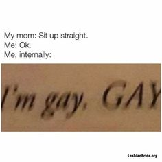 an image of the words i'm so gay written in black ink