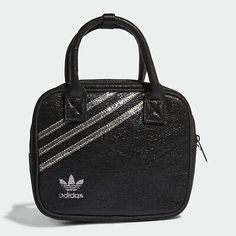 Premium adidas Ladies originals shoulder bag GN2139 Black / silver metallic NEW, Women's Bags Backpack Adidas, Black Mini Bag, Adidas Backpack, Adidas Bags, Original Bags, Givency Antigona Bag, Herschel, Black Bag, Mini Backpack