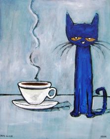 Too Much Coffee, Pete The Cat, Blue Cat, A Cup Of Coffee, Cup Of Coffee, A Coffee, Too Much, Coffee Cup, Coffee