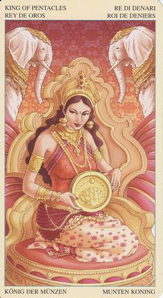 Lakshmi in Universal Goddess Tarot by Maria Caratti&Antonella Platano Tridevi Goddess, Hindu Goddess Art, Lakshmi Art, Shakti Goddess, Durga Images, Wheel Of The Year, Lakshmi Images, Hindu Goddess, Indian Goddess