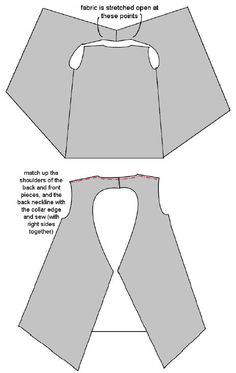 the front and back views of a sewing pattern for a top with an attached collar