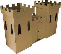 a cardboard castle made to look like it is built into the ground