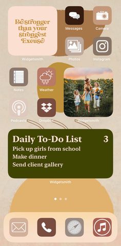 an info sheet with the words daily to do list and other things in each section