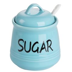 PRICES MAY VARY. 【Clear SUGAR】-HAOTOP sugar bowl porcelain itself has the clear words "SUGAR", which is tailor-made for sugar bowl . 【HOW BIG I AM】- HAOTOP Sugar Bowl is 12 OZ, 3.75 IN * 3.75 IN *4.5 IN. Although it does not take up much space, it can hold enough sugar. Salt is also an excellent choice. 【HIGH-QUALITY CERAMICS】-The HAOTOP Sugar Bowl is made of ceramics and is very easy to clean. You can choose to wash it by hand or in a dishwasher, which is safe. Unlike stainless steel and other Small Spoon, Sugar Spoon, Cream And Sugar, Sugar Bowl, Salt, Porcelain, Bowl, Turquoise, Ceramics