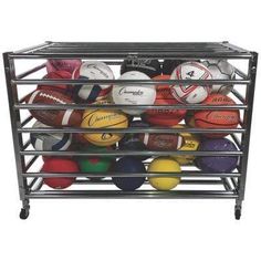 Champion Sports Heavy Duty Lockable Ball Storage Locker Cage LBCXX Playground Balls, Ball Storage, Steel Cage, Basketball Ball, Sports Complex, Soccer Balls, Galvanized Steel, Sports Equipment, Football Helmets