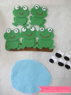 the frog family is made out of felt