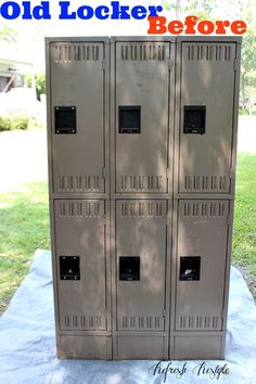 an old locker before and after it was painted