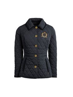 Breeze through spring in the Bella. This quilted jacket is one you’ll live in all season thanks to its flattering fitted silhouette and smart styling. Button up and saddle up for a Sunday at the stables, or pull on with L’Alliance wellies for a weekend walk that ends at the pub. Embroidered heritage logo: emblazoned with our heraldic logo Branded antique brass buttons and shield rivet: unmistakably Fairfax & Favor Baby cord trims: every inch the country look Chevron back panel: a nod to our trad Heraldic Logo, Navy Quilted Jacket, Fairfax And Favor, Heritage Logo, The Stables, Navy Quilt, Preppy Clothes, Brass Buttons, Perfect Coat