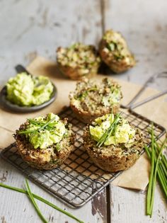 some food is sitting on a cooling rack