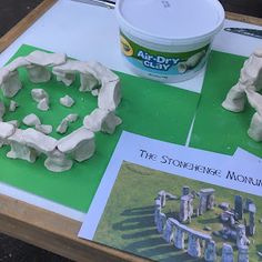 the stonehenge monument is being made with clay