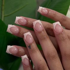 Plain Nail Designs Acrylic, Wedding Gel X Nails, French Nails With A Design, Short Nude French Tip Nails, Short White French Tip Nails With Design, French Gel Manicure Short Natural Nails Design, Shorts Square Nails, Cute Short Nail Sets Fall, White French Tip Ideas