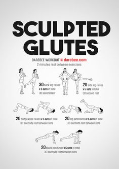 a poster with instructions for how to do the sculpted glutes