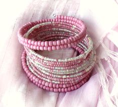 Memory Wire Bracelet Pink Beaded Bracelet Indian Style Stack Adjustable Pink Multi-strand Beaded Bracelets, Pink Adjustable Multi-strand Beaded Bracelets, Pink Multi-strand Bracelets With Colorful Beads, Pink Multi-strand Colorful Beaded Bracelets, Pink Multi-strand Colorful Beaded Bracelet, Pink Multi-strand Bracelet As A Gift, Pink Multi-strand Bracelets As Gift, Pink Multi-strand Bracelets For Gifts, Pink Multi-strand Bracelet With Colorful Beads