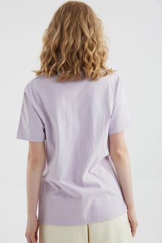 This 100% cotton t-shirt has seamless sides that create a better fit, and reduce wrinkles. In a stylish soft purple colour, it's the ideal choice to tie an outfit together. Style #: WKSH906 Purple Colour, Amethyst Purple, Reduce Wrinkles, Purple Color, Cotton T Shirt, One Shoulder Blouse, Pure Cotton, Timeless Fashion, Wrinkles