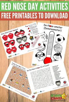 red nose day activities and free printables to help kids learn how to read