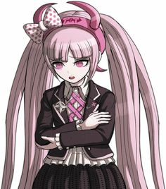 Sprite Image, Danganronpa Sprites, Film Poster Design, Pink Hair