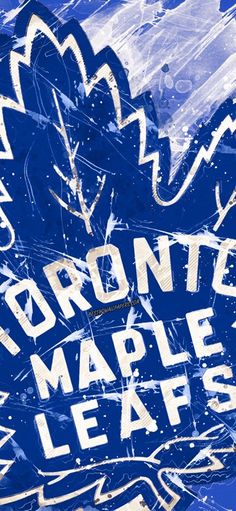 an advertisement for maple leafs on a blue background