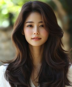 Sophisticated Korean Long Layers Haircut. Korean Long Layers, Asian Hair Trends, Layered Hair Inspiration, Long Layers Haircut, Dark Caramel Hair, Deep Black Hair, Black Cherry Hair Color, Haircut Guide, Mocha Color Hair