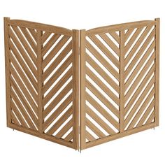 an open wooden screen on a white background