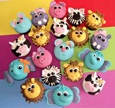 the cupcakes are shaped like animals