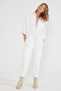 zeta carpenter jumpsuit - Marmalade White Denim Jumpsuit, Biodegradable Materials, Utility Jumpsuit, Cellulose Fiber, White Jumpsuit, Denim Branding, Long Jumpsuits, Denim Jumpsuit, Harmful Chemicals