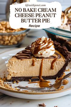 no bake cream cheesecake peanut butter pie