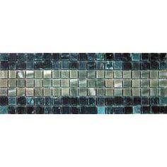 a blue and green mosaic tile border