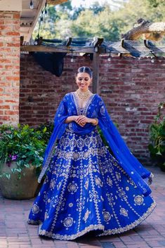 (1) Royal Blue Wedding Lehenga Choli - Indian Bridal Wear | BAnu – bAnuDesigns Royal Blue Bridal Dress, Royal Blue Bridal Lehenga, Royal Blue Lengha, Sangeet Lengha, Blue Wedding Lehenga, Hamel Patel, Royal Blue Lehenga, Blue Reception, Indian Fits