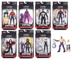 six action figures are shown in the package