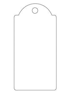 a blank tag on a white background with clippings to cut out the shape