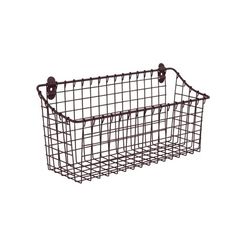 a metal basket with two handles on the side